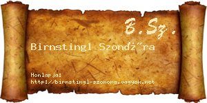 Birnstingl Szonóra névjegykártya